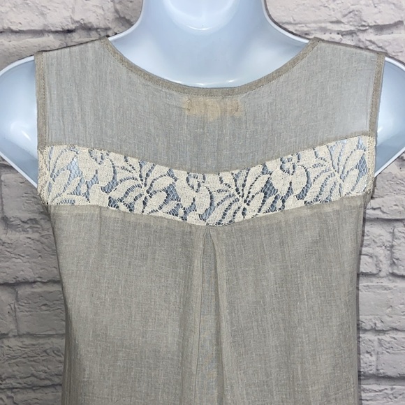 A'Reve Gray and Off White Lace Sleeveless Cottagecore Dress size Small - Picture 10 of 17